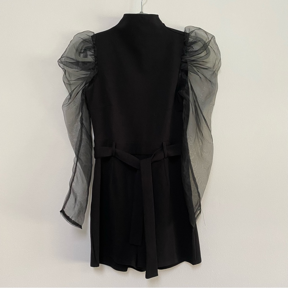 Missguided Organza Puffy Sleeves Mock Neck Romper 4